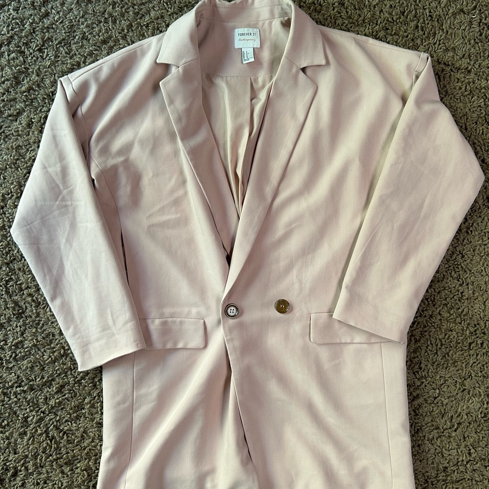 Forever 21 Contemporary Blush Oversized Blazer